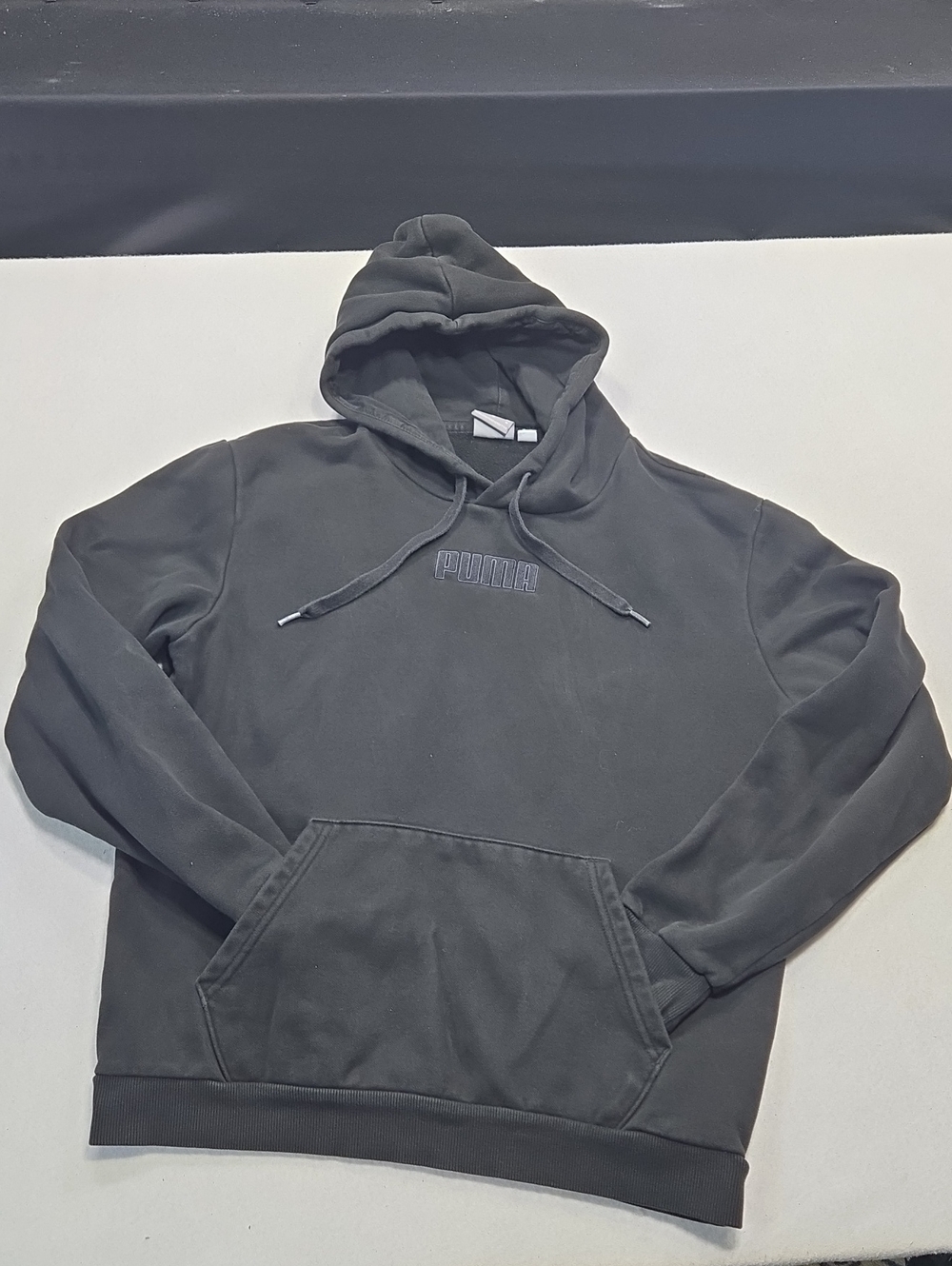 Puma Black Pullover Hoodie with Embroidered Logo